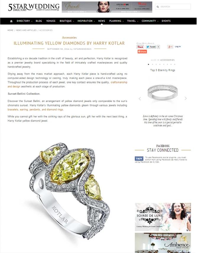 Harry Kotlar rings featured on 5 Star Wedding